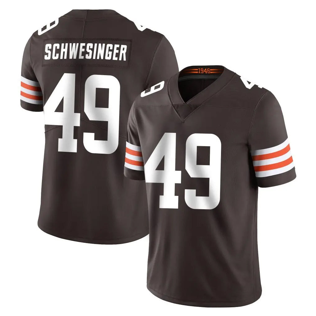 tocy C.Browns #49 Carson Schwesinger Player Brown Color Vapor Untouchable Limited Home Game Stitched Jerseys
