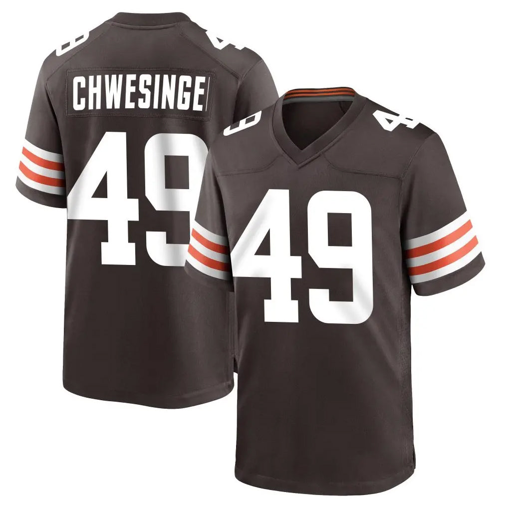 tocy C.Browns #49 Carson Schwesinger Player Brown Home Game Stitched Jerseys