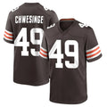 tocy C.Browns #49 Carson Schwesinger Player Brown Home Game Stitched Jerseys