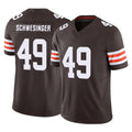 tocy C.Browns #49 Carson Schwesinger Player Brown Vapor F.U.S.E. Limited Home Game Stitched Jerseys