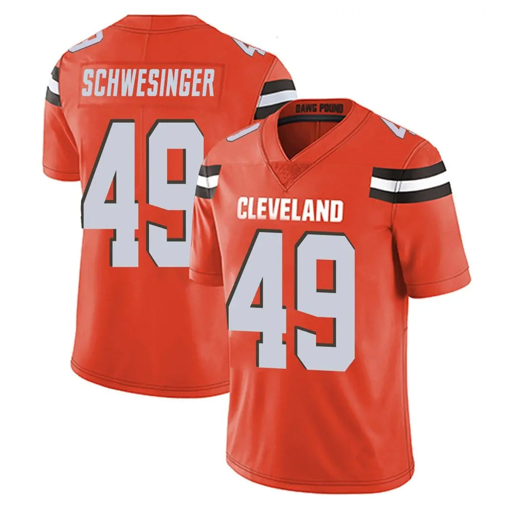 tocy C.Browns #49 Carson Schwesinger Player Orange Alternate Vapor Untouchable Limited Home Game Stitched Jerseys