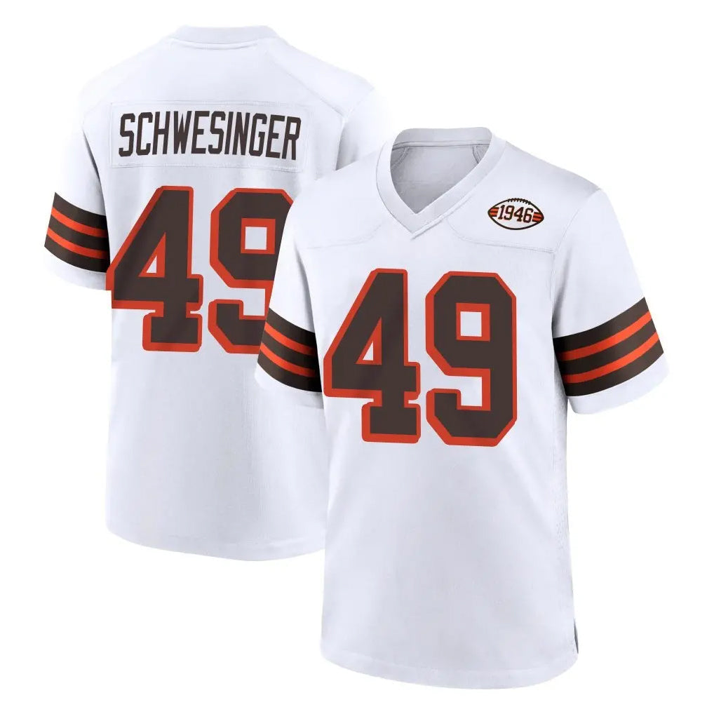 tocy C.Browns #49 Carson Schwesinger Player White Alternate Home Game Stitched Jerseys