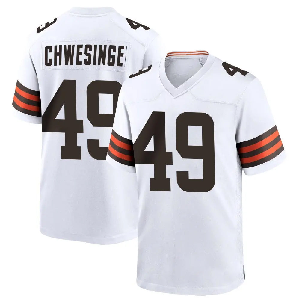 tocy C.Browns #49 Carson Schwesinger Player White Home Game Stitched Jerseys