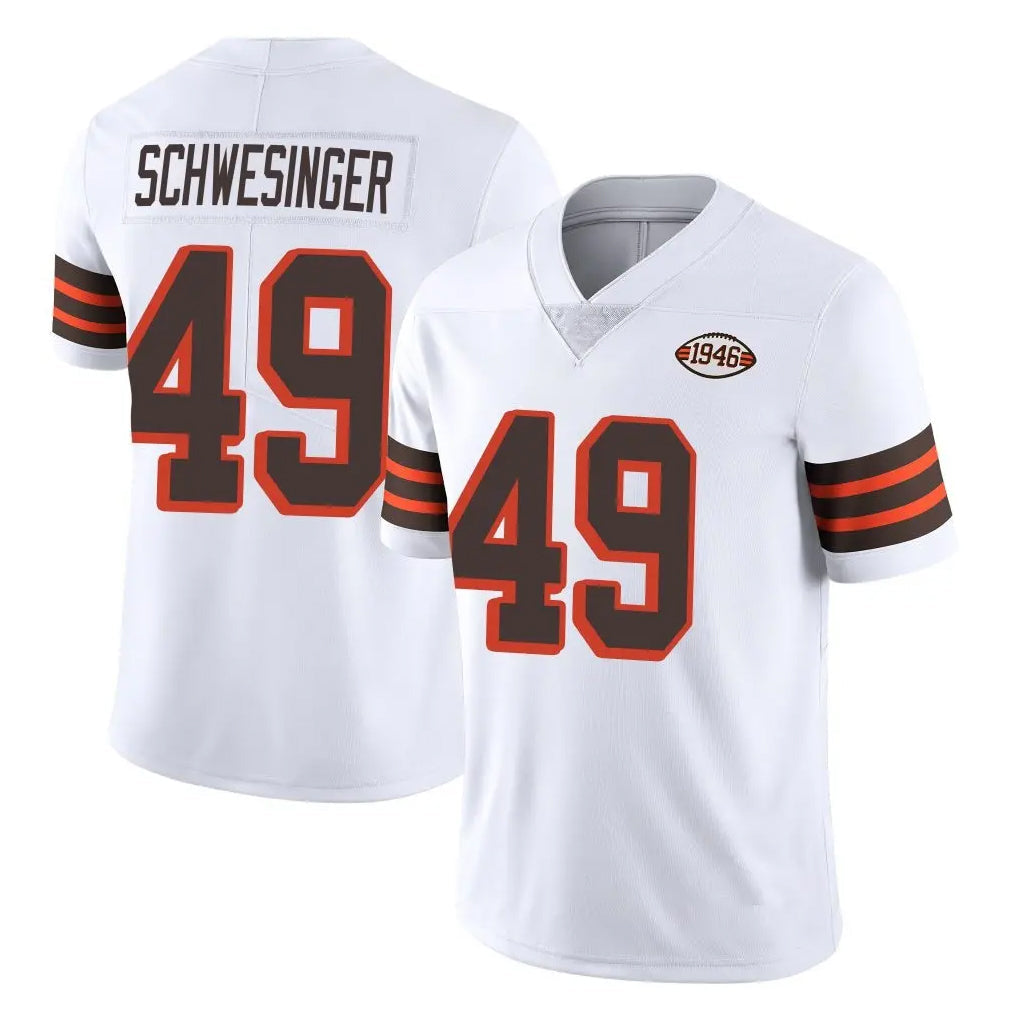 tocy C.Browns #49 Carson Schwesinger Player White Limited  Vapor 1946 Collection Alternate Game Stitched Jerseys