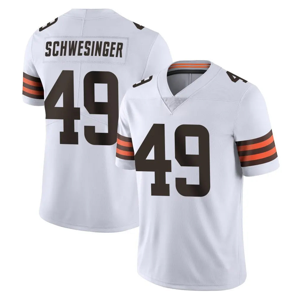 tocy C.Browns #49 Carson Schwesinger Player White Vapor Untouchable Limited Home Game Stitched Jerseys
