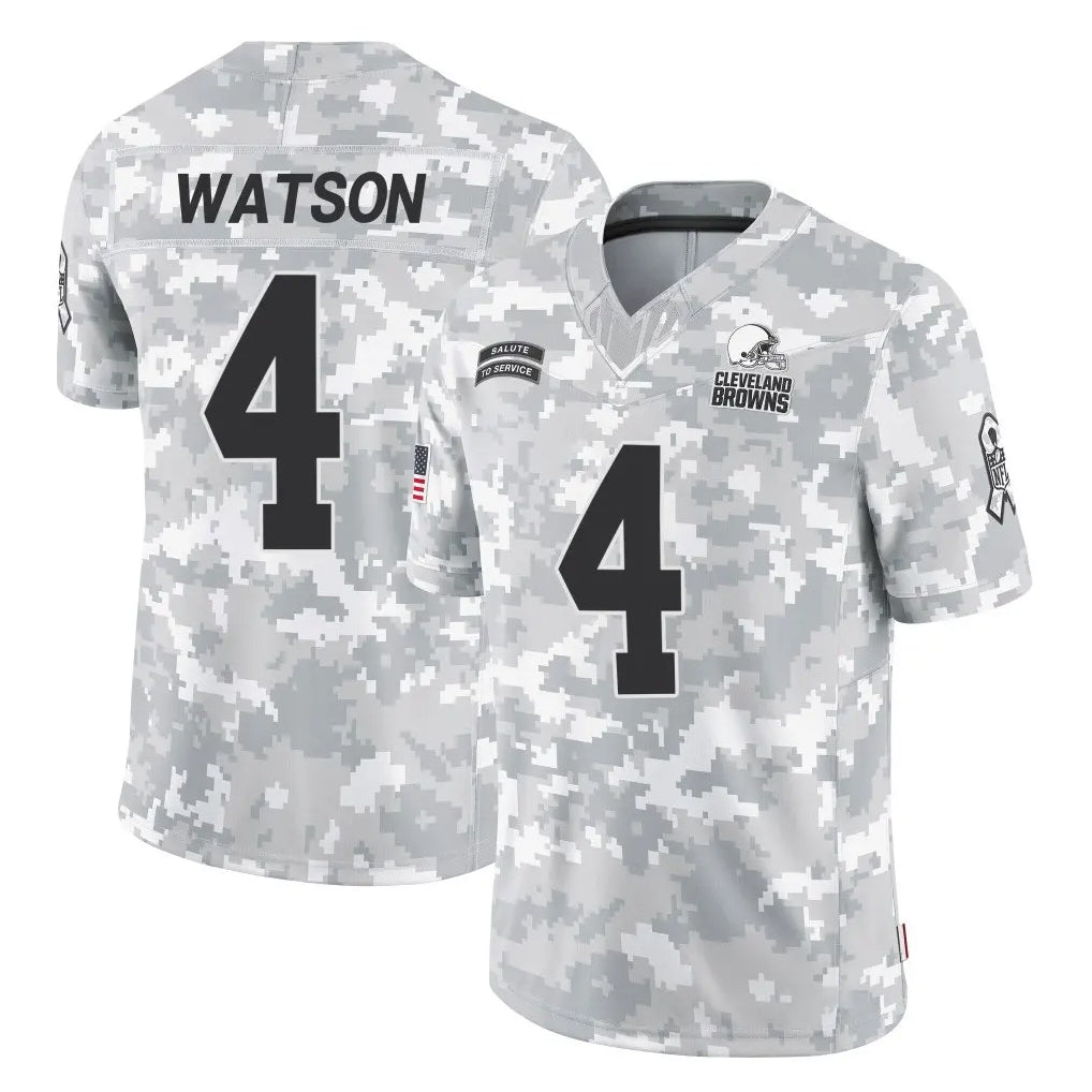 tocy C.Browns #4 Deshaun Watson Player Arctic Camo Salute to Service Limited Home Game Stitched Jerseys