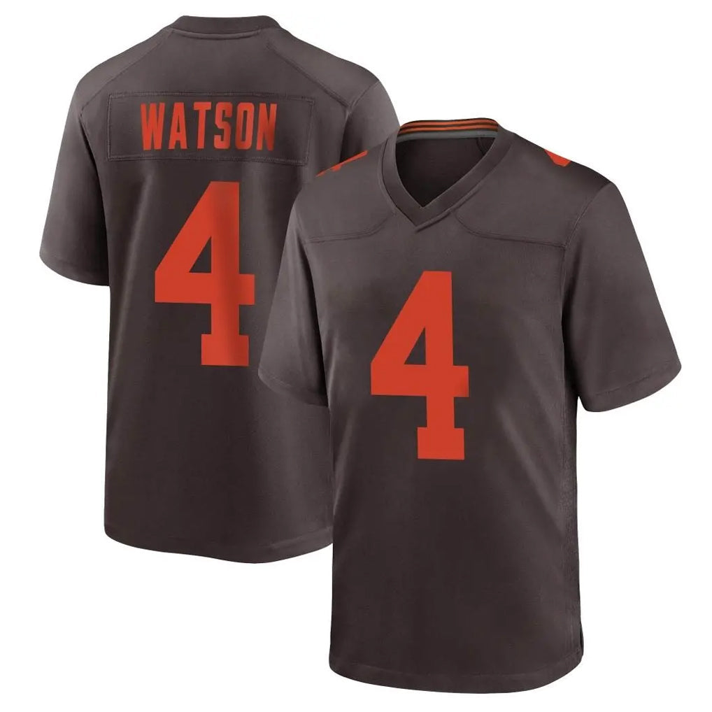 tocy C.Browns #4 Deshaun Watson Player Brown Alternate Home Game Stitched Jerseys