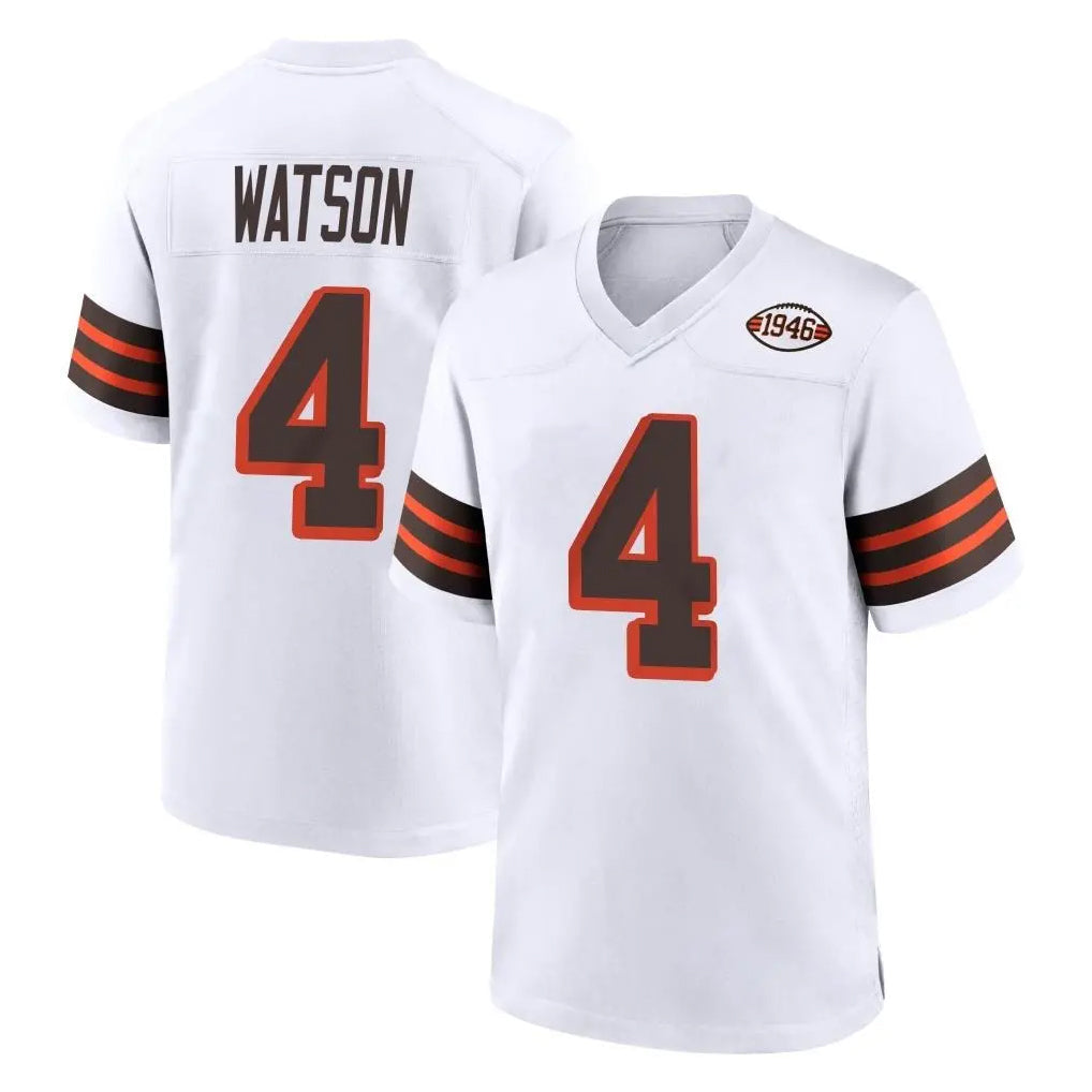 tocy C.Browns #4 Deshaun Watson Player White Alternate Home Game Stitched Jerseys