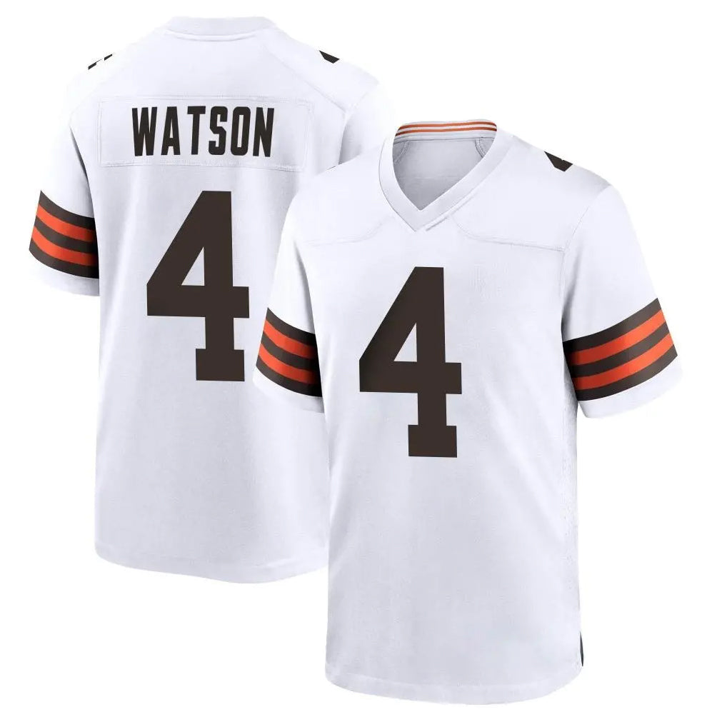 tocy C.Browns #4 Deshaun Watson Player White Home Game Stitched Jerseys