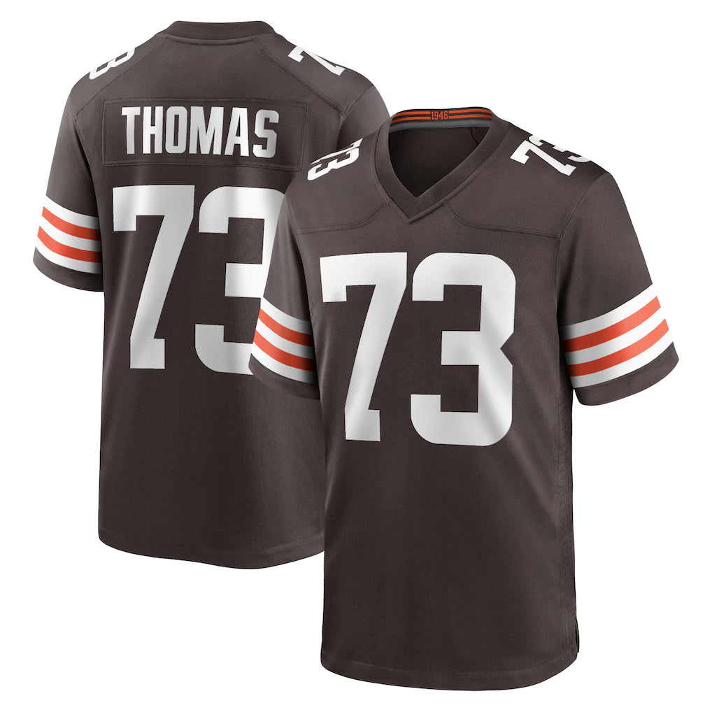 tocy C.Browns #73 Joe Thomas Player Brown Home Game Stitched Jerseys