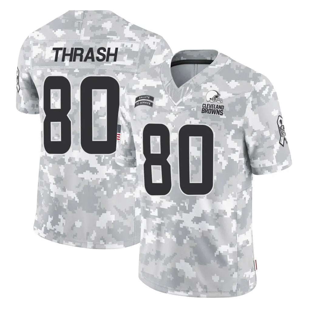 tocy C.Browns #80 Jamari Thrash Player Arctic Camo Salute to Service Limited Home Game Stitched Jerseys