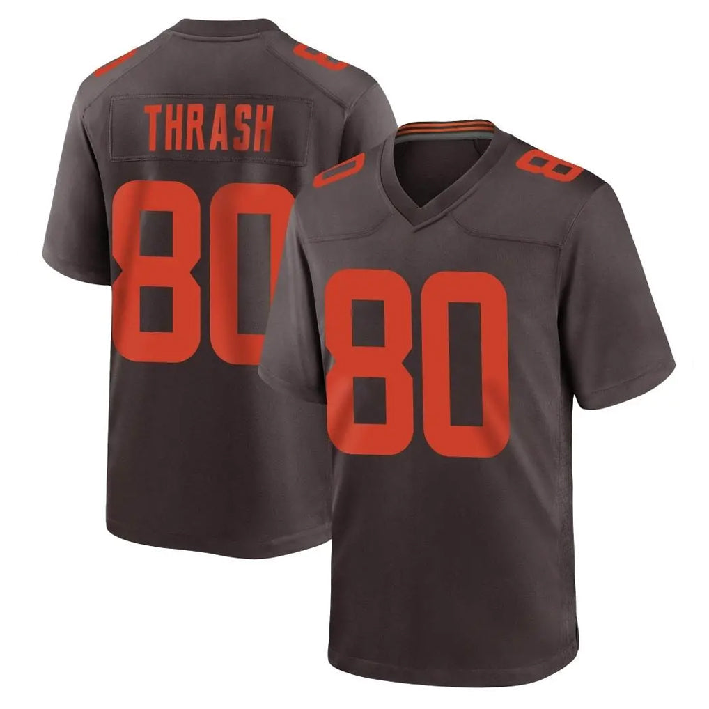 tocy C.Browns #80 Jamari Thrash Player Brown Alternate Home Game Stitched Jerseys