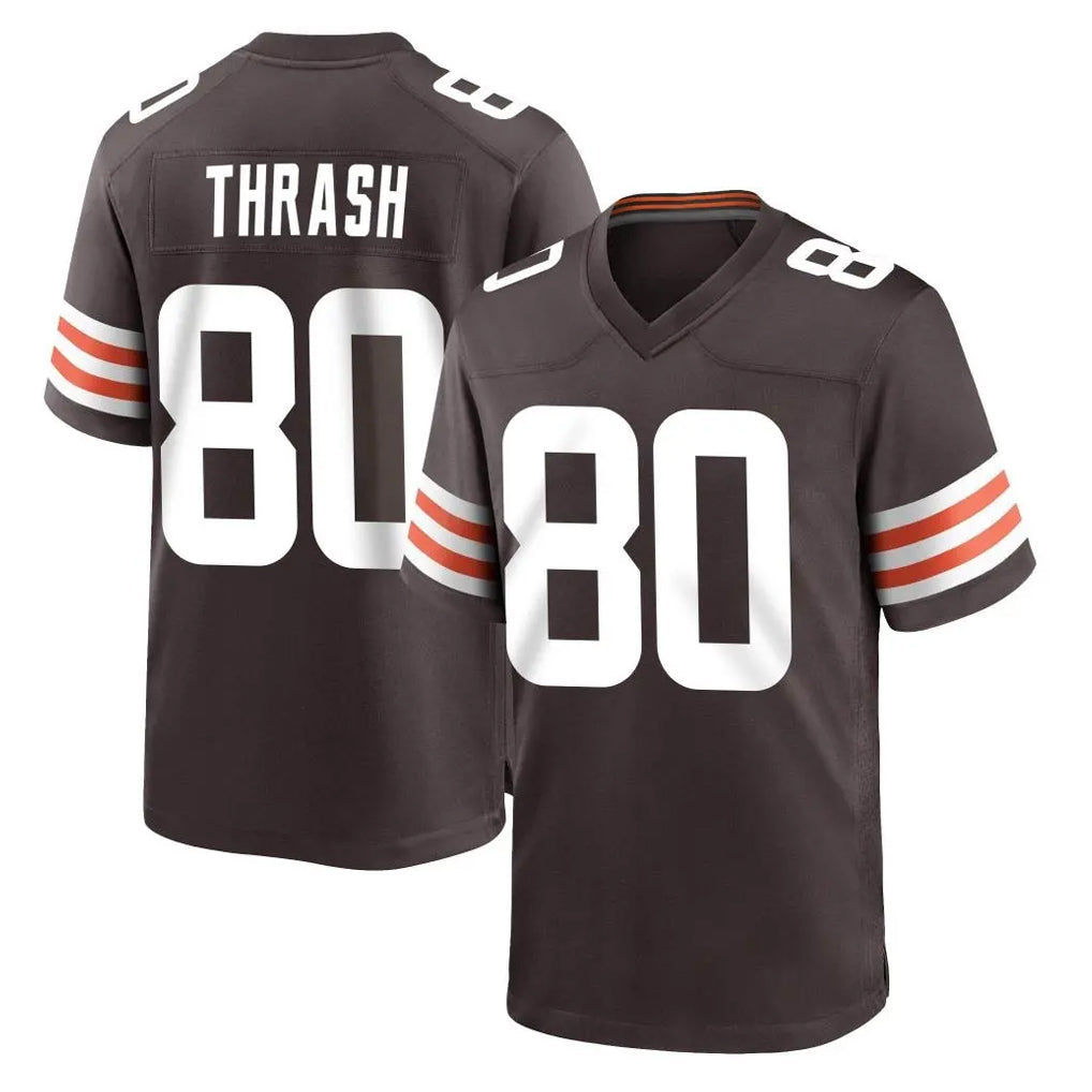 tocy C.Browns #80 Jamari Thrash Player Brown Home Game Stitched Jerseys
