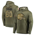 tocy C.Browns #80 Jamari Thrash Player Olive Salute to Service Pullover Hoodies Home Game Stitched Jerseys