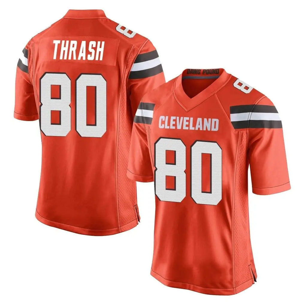 tocy C.Browns #80 Jamari Thrash Player Orange Vapor Limited Home Game Stitched Jerseys