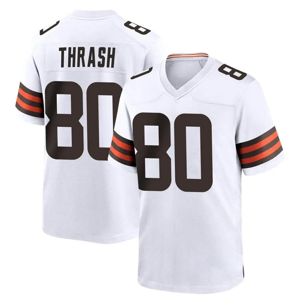 tocy C.Browns #80 Jamari Thrash Player White Home Game Stitched Jerseys