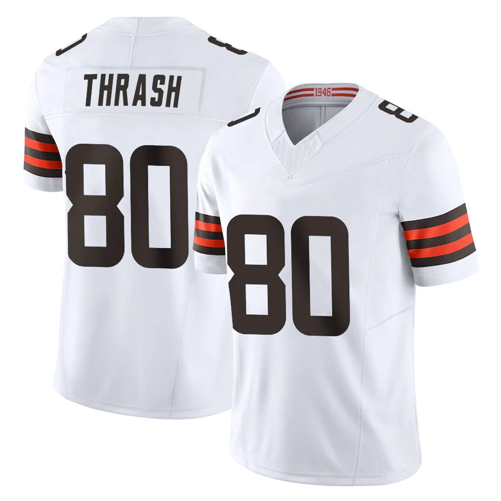 tocy C.Browns #80 Jamari Thrash Player White Vapor F.U.S.E. Limited Home Game Stitched Jerseys