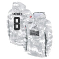 tocy C.Browns #8 Dillon Gabriel Player Arctic Camo Salute to Service Hoodies Limited Game Stitched Jerseys