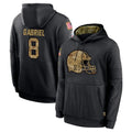 tocy C.Browns #8 Dillon Gabriel Player Black Salute to Service Pullover Hoodies Limited Stitched Jerseys