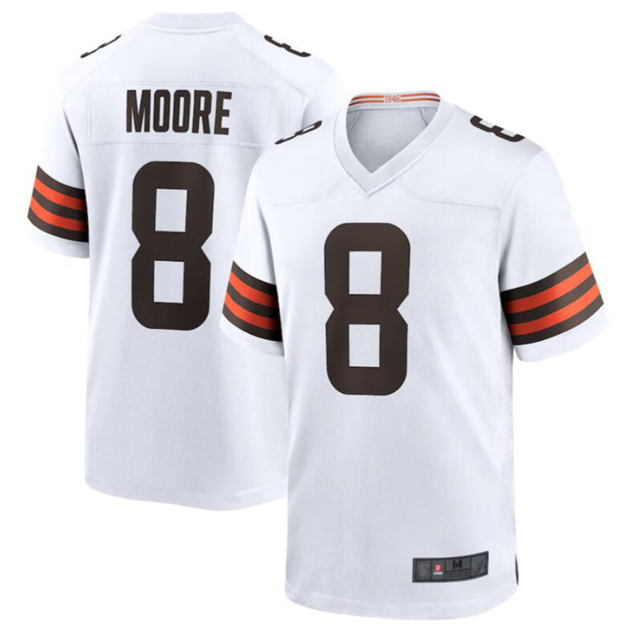 tocy C.Browns #8 Elijah Moore White Game Retired Player Jersey American Stitched  Jerseys