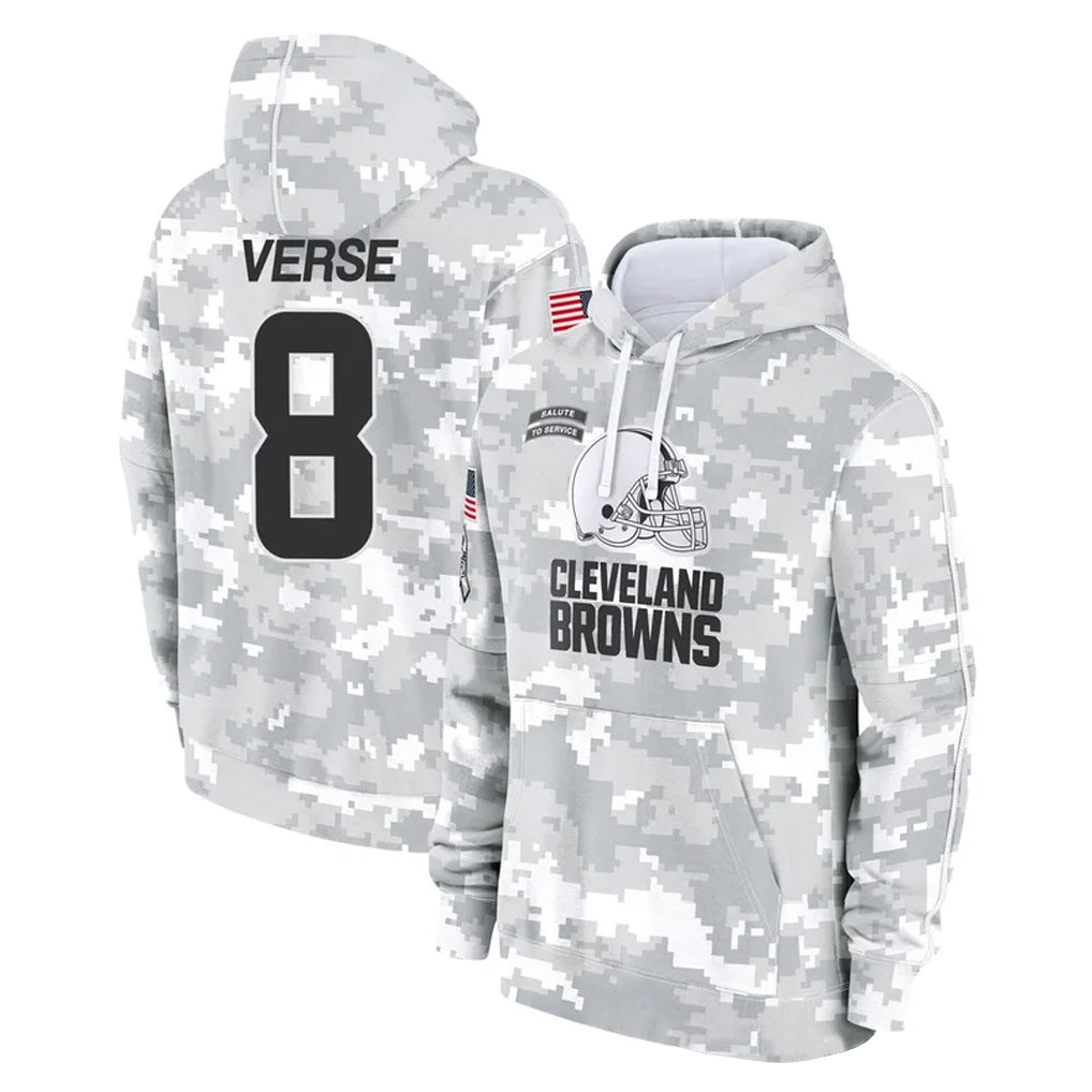 tocy C.Browns #8 Jared Verse Player Arctic Camo Salute to Service Hoodies Limited Game Stitched Jerseys