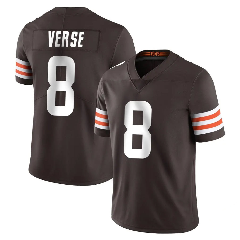 tocy C.Browns #8 Jared Verse Player Brown Color Vapor Untouchable Limited Home Game Stitched Jerseys