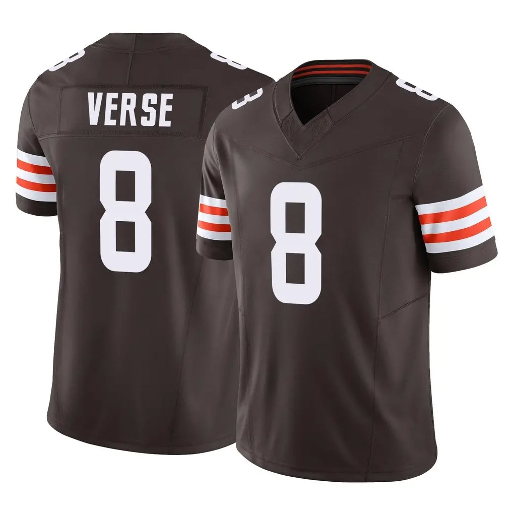 tocy C.Browns #8 Jared Verse Player Brown Vapor F.U.S.E. Limited Home Game Stitched Jerseys
