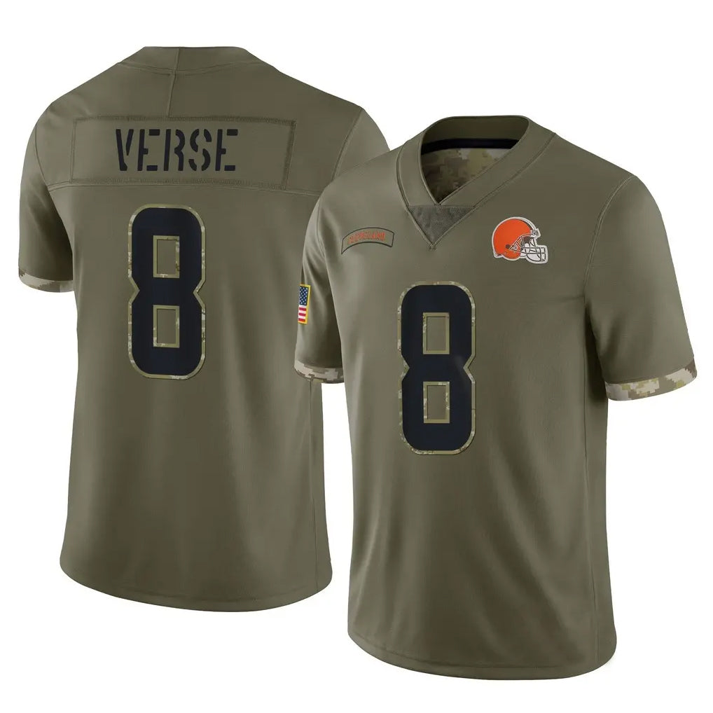 tocy C.Browns #8 Jared Verse Player Olive Salute to Service Limited Game Stitched Jerseys