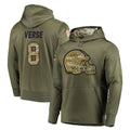 tocy C.Browns #8 Jared Verse Player Olive Salute to Service Pullover Hoodies Home Game Stitched Jerseys