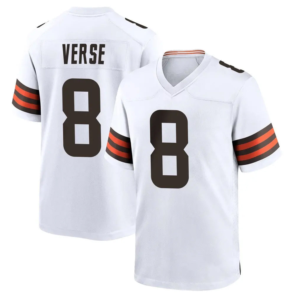 tocy C.Browns #8 Jared Verse Player White Home Game Stitched Jerseys