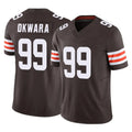 tocy C.Browns #99 Julian Okwara Player Brown Vapor F.U.S.E. Limited Home Game Stitched Jerseys