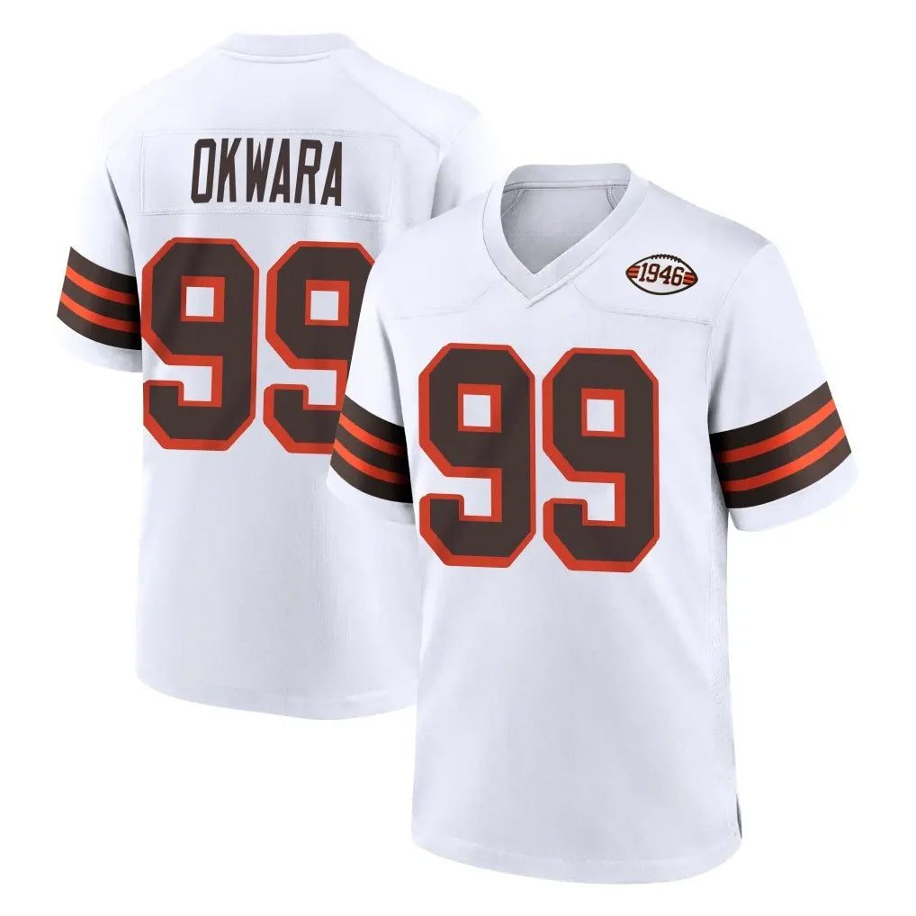 tocy C.Browns #99 Julian Okwara Player White Alternate Home Game Stitched Jerseys