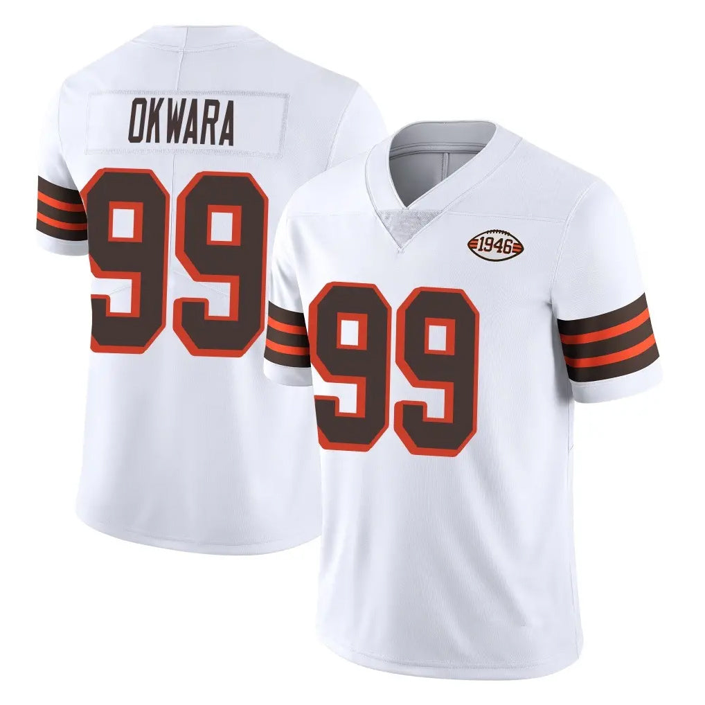 tocy C.Browns #99 Julian Okwara Player White Limited  Vapor 1946 Collection Alternate Game Stitched Jerseys