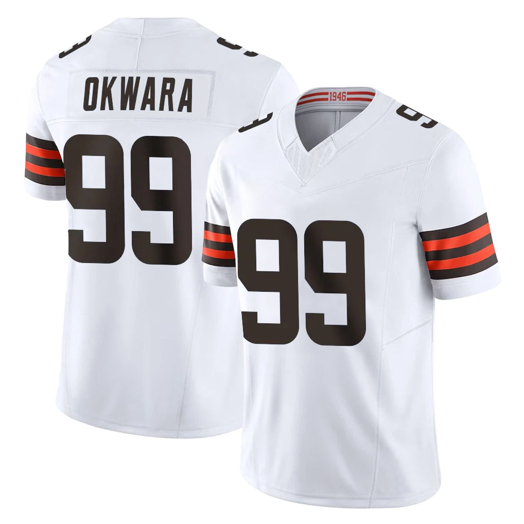 tocy C.Browns #99 Julian Okwara Player White Vapor F.U.S.E. Limited Home Game Stitched Jerseys
