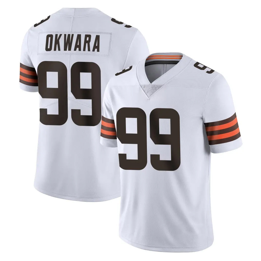 tocy C.Browns #99 Julian Okwara Player White Vapor Untouchable Limited Home Game Stitched Jerseys