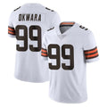 tocy C.Browns #99 Julian Okwara Player White Vapor Untouchable Limited Home Game Stitched Jerseys