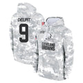 tocy C.Browns #9 Grant Delpit Player Arctic Camo Salute to Service Hoodies Limited Game Stitched Jerseys