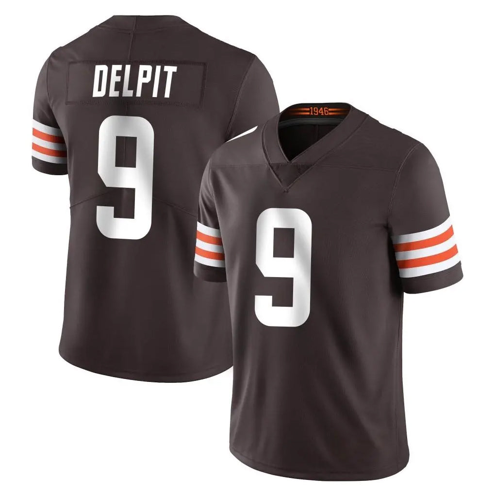tocy C.Browns #9 Grant Delpit Player Brown Color Vapor Untouchable Limited Home Game Stitched Jerseys