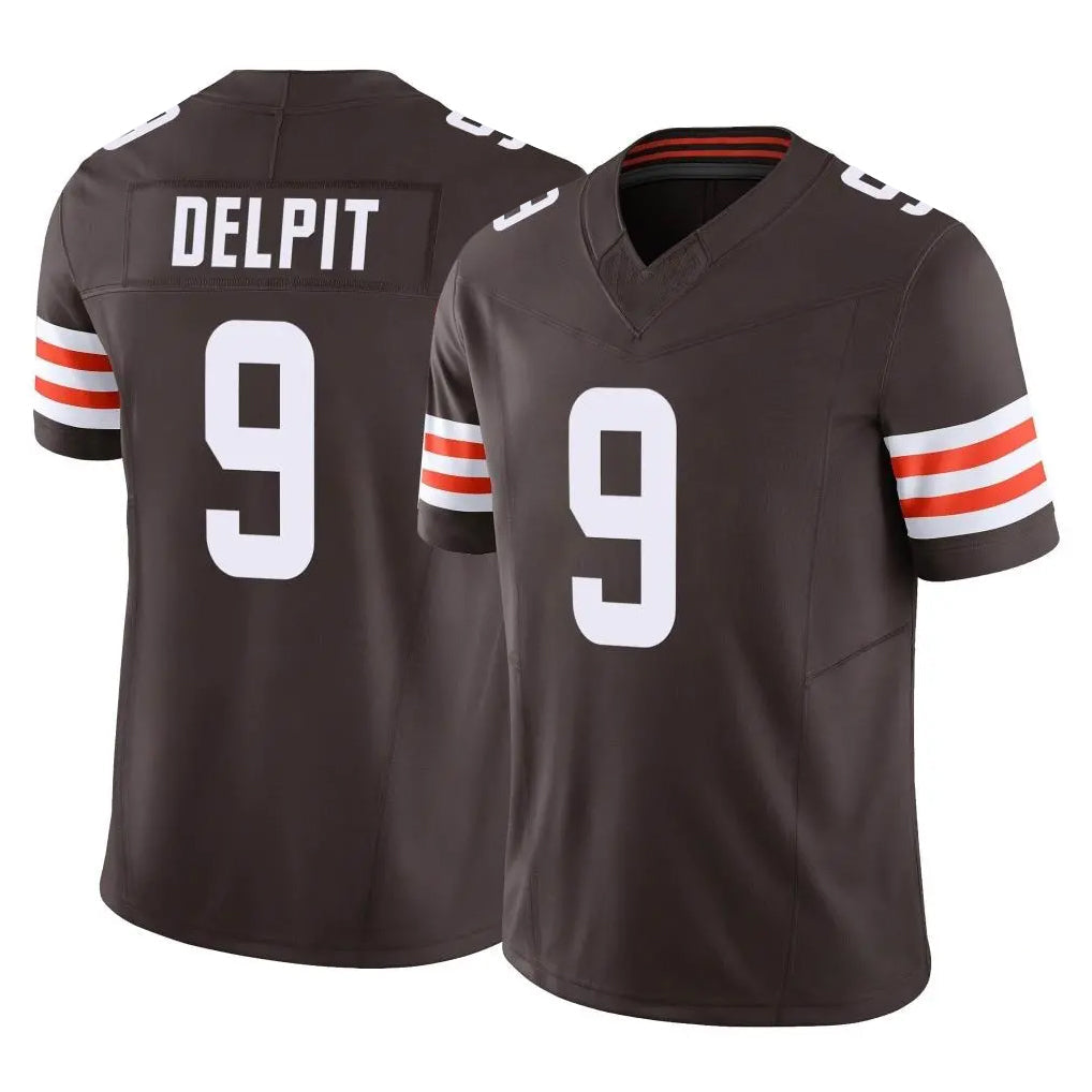 tocy C.Browns #9 Grant Delpit Player Brown Vapor F.U.S.E. Limited Home Game Stitched Jerseys