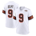 tocy C.Browns #9 Grant Delpit Player White Alternate Home Game Stitched Jerseys
