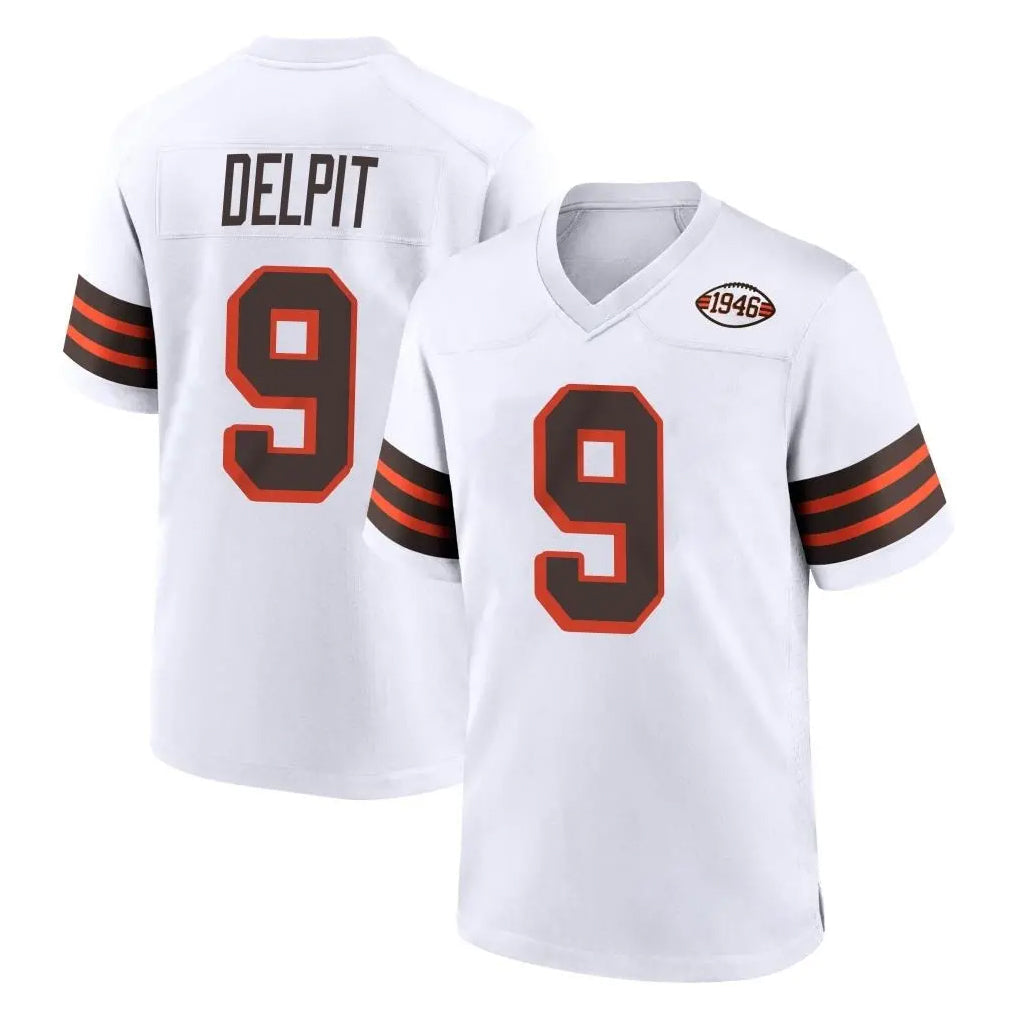 tocy C.Browns #9 Grant Delpit Player White Alternate Home Game Stitched Jerseys