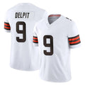 tocy C.Browns #9 Grant Delpit Player White Vapor F.U.S.E. Limited Home Game Stitched Jerseys
