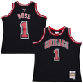 tocy C.Bulls #1 Derrick Rose Mitchell & Ness Black Big & Tall 2010-11 Swingman Jerseys
