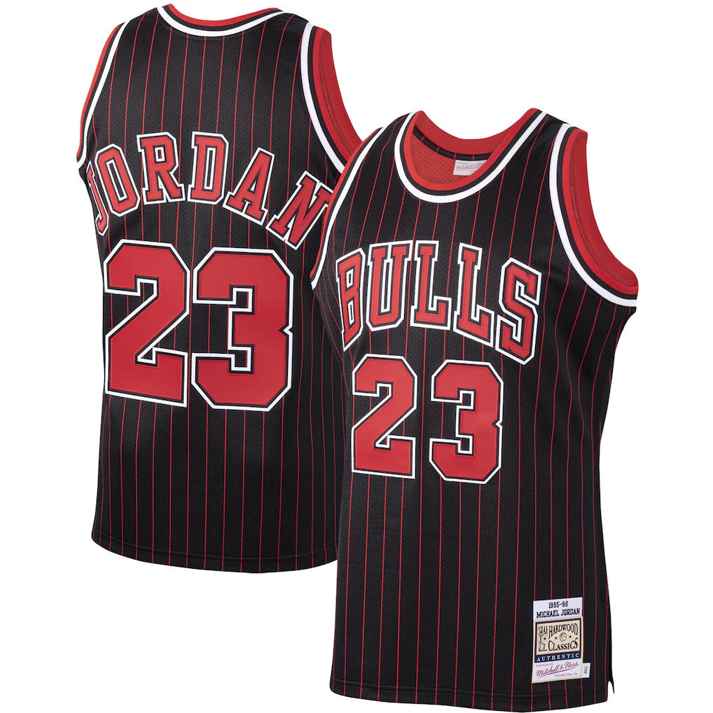 tocy C.Bulls #23 Michael Jordan Mitchell & Ness Black 1996-97 Hardwood Classics Authentic Jerseys