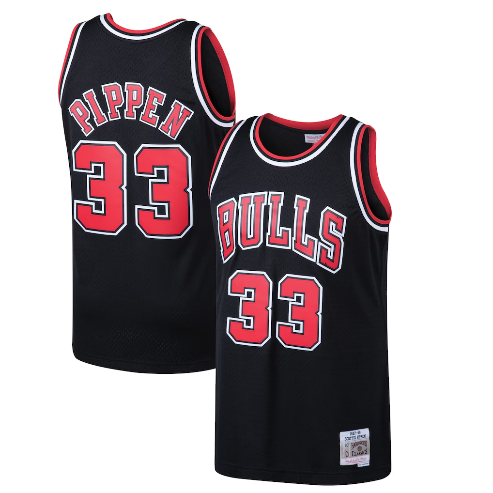 tocy C.Bulls #33 Scottie Pippen Mitchell & Ness Black 1997-98 Hardwood Classics Swingman Jerseys