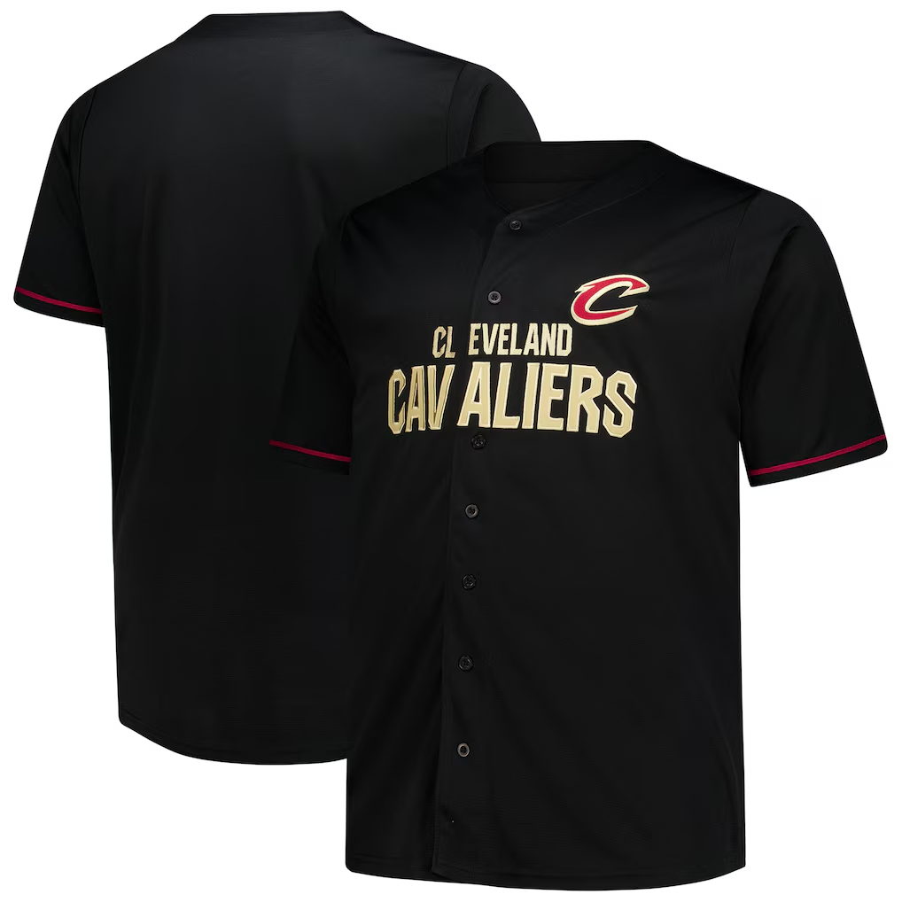 tocy C.Cavaliers Black Big & Tall Pop Full-Button Jerseys