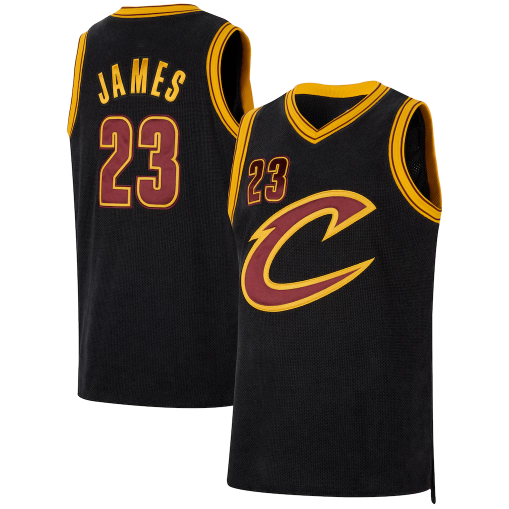 tocy C.Cavaliers #23 LeBron James Black Forever King Authentic Jerseys