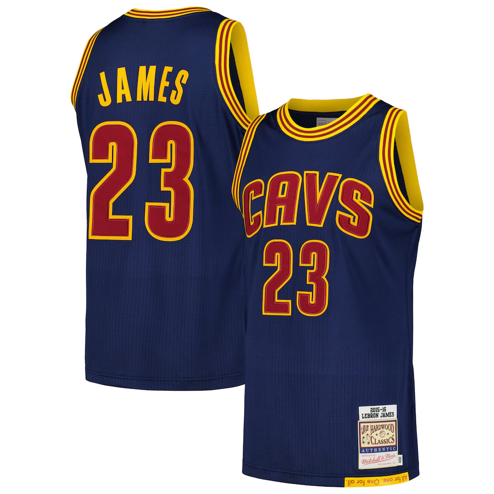 tocy C.Cavaliers #23 LeBron James Mitchell & Ness Navy 201516 Hardwood Classics Authentic Jerseys