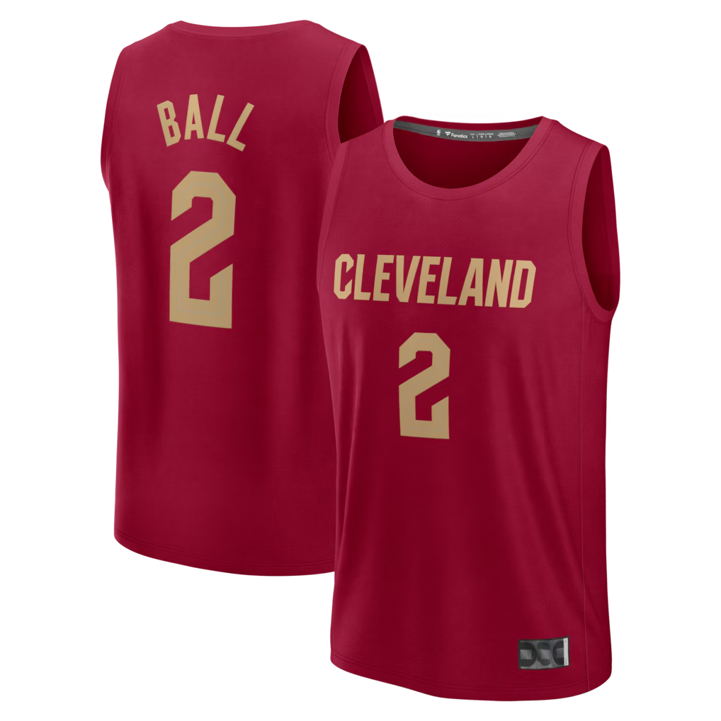 tocy C.Cavaliers #2 Lonzo Ball Wine Fast Break Replica Jerseys - Icon Edition