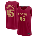 tocy C.Cavaliers #45 Donovan Mitchell Wine Fast Break Replica Jerseys - Icon Edition